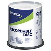 CD-R enregistrable Lyreco, 700 MO/80 min., pile de 100 unités