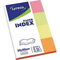Lyreco Papier-Index 20 x 50mm farbig sortiert 200 Streifen