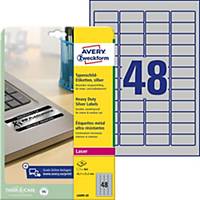 Etichette Avery Zweckform L6009,45,7x21,2 mm, Targa, argento, a quadretti960 pz