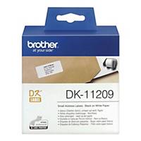 BROTHER DK11209 SMALL ADDRESS LABELS 29MM X 62MM - ROLL OF 800 LABELS