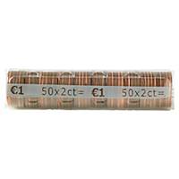 Etui à monnaie transparent - 2 centimes d euro - paquet de 250