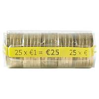 Etui à monnaie transparent - 1 euro - paquet de 250
