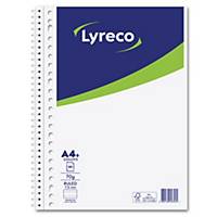 Cahier spiralé notes de cours Lyreco A4+, ligné, 80 feuilles, 23 perforations