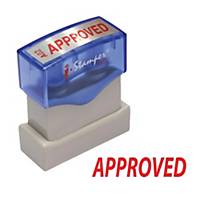 I-STAMPER A02 Self Inking Stamp   APPROVED   English Language - Red