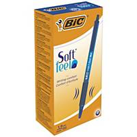 BIC Soft Feel Retractable Ballpoint pens Med Point (1.0 mm) Blue, Box of 12
