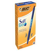 Stylo bille Bic Soft feel Clic Grip - rétractable - pointe moyenne - bleu