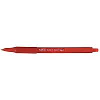 Bic® Soft Feel Clear, retractable ballpoint pen, medium, red