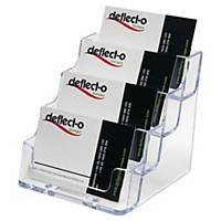 Deflecto Visitenkartenbox 70841, für 50 Karten pro Fach, 4Fächer, glasklar