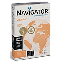 Copy paper Navigator Organizer A4, 80 g/m2, 4 holes perf, white, pack 500 sheets