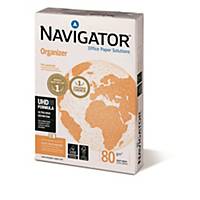 Kancelársky papier Navigator, A4, 80 g/m², dierovaný, biely, 500 listov/balenie