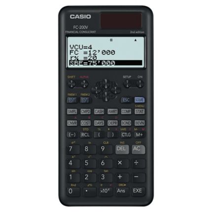 Calculatrice financière Casio FC-200V avec affichage 4 -Line