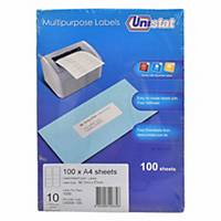 Unistat U4268 Parcel Label White 99.1 X 57mm - Box of 100