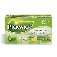 Te Pickwick Grøn te varianter, pakke a 20 breve