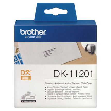 Etiketrulle Brother, adresselabel QL700/QL1100, 29 x 90 mm, 400 etiketter