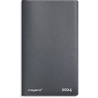 Kalender Mayland 0710 00, måned, 2024, 7,6 x 13,2 cm, vinyl, mørk grå