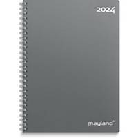 Kalender Mayland 2000 00, uge, 2024, A5, pp-plast, grå