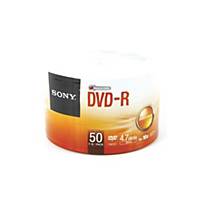 SONY DVD-R 120 MIN 4.7GB 16X SPINDLE BOX OF 50