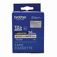 Brother TZE-261 Labelling Tape 36mm x 8m Black on White