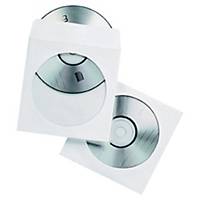 Opberghoesjes voor Cd en Dvd, papier, met venster, pak van 50 hoesjes