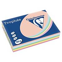 TROPHEE PASTEL COLOURED PAPER A4 80G ASSORTED COLOURS - REAM OF 500 SHEETS
