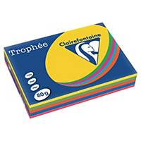 TROPHEE INTENSE COLOURED PAPER A4 80G ASSORTED COLOURS - REAM OF 500 SHEETS