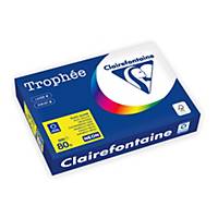 Barevný papír Clairefontaine Trophée, A4, 80 g/m², neonově žlutý