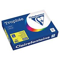 Papier couleur A4 Clairefontaine Trophée - 80 g - jaune fluo - 500 feuilles
