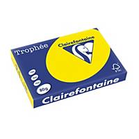 Clairefontaine Trophée 2884 gekleurd A3 papier, 80 g, fluo geel, per 500 vel