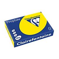 Barevný papír Clairefontaine Trophée, A3, 80 g/m², neonově žlutý