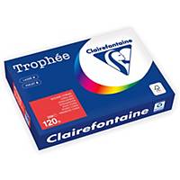 Clairefontaine Trophée 1227 coloured paper A4 120g coral red - pack 250 sheets