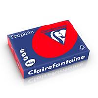 Papier A4 coloré Clairefontaine Trophée 1004, 160 g, rouge corail, 250 feuilles