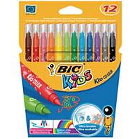 Feutres Bic® Kids Kid Couleur, couleurs assorties, la boîte de 12 feutres