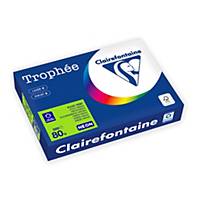 Clairefontaine színes papír, Trophée, A4, 80 g/m², neonzöld