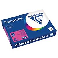 Papier couleur A4 Clairefontaine Trophée - 80 g - rose fluo - 500 feuilles