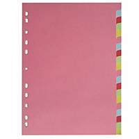 Budget Cardboard Dividers 20-Part A4 Pastel