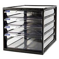 ORCA CFB-4 Plastic Cabinet 4 Drawers White/Clear
