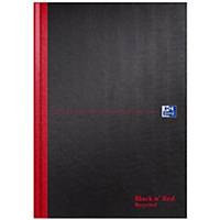 BLACK N RED A4 CASEBOUND RECYCLED NOTEBOOK