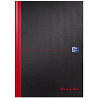 Oxford Black n  Red Notebook A4 Hardback Casebound Narrow Ruled Margin Black