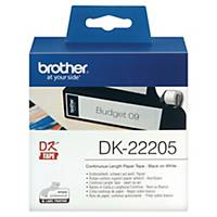 Etiqueta de fita contínua Brother DK 22205 - 62 mm x 30 m - branco - Rolo