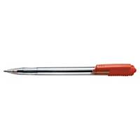 LYRECO BUDGET RETRACTABLE BALL POINT RED STICK PENS 0.7MM LINE WIDTH - BOX OF 50