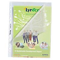 LYRECO PUNCHED POCKETS SIDE AND TOP OPEN PP 80 MICRONS - PACK OF 25