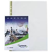 LYRECO A4 MULTI-PUNCHED SIDE-OPEN PLASTIC POCKETS 80 MICRONS - BOX OF 25