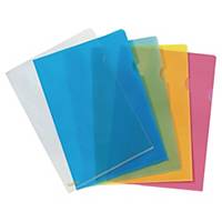 Transparent folders Lyreco Premium A4, PP, blue, package of 25 pcs