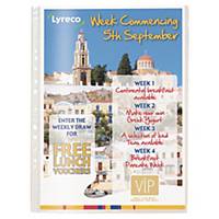 LYRECO A3 MULTI-PUNCHED PORTRAIT PLASTIC POCKETS 80 MICRONS - PACK OF 10