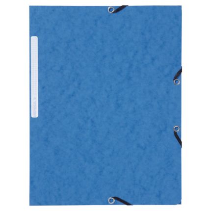 Chemise à élastique avec 3 rabats en carton - couleur bleu