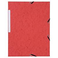 Lyreco Pressboard Red A4/Foolscap 3-Flap Files With Elastic - Pack Of 10