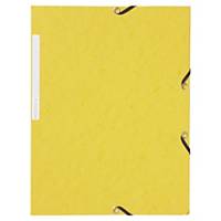 Lyreco Pressboard Yellow A4/Foolscap 3-Flap Files With Elastic - Pack Of 10