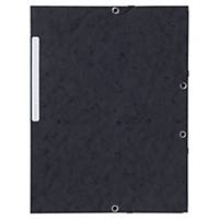 Lyreco Pressboard Black A4/Foolscap 3-Flap Files With Elastic - Pack Of 10