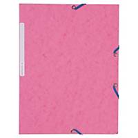 Pack de 10 carpetas con gomas Lyreco - A4 - cartón - rosa