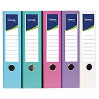 LYRECO LEVER ARCH FILES 80MM ASSORTED PASTEL COLOURS - BOX OF 10